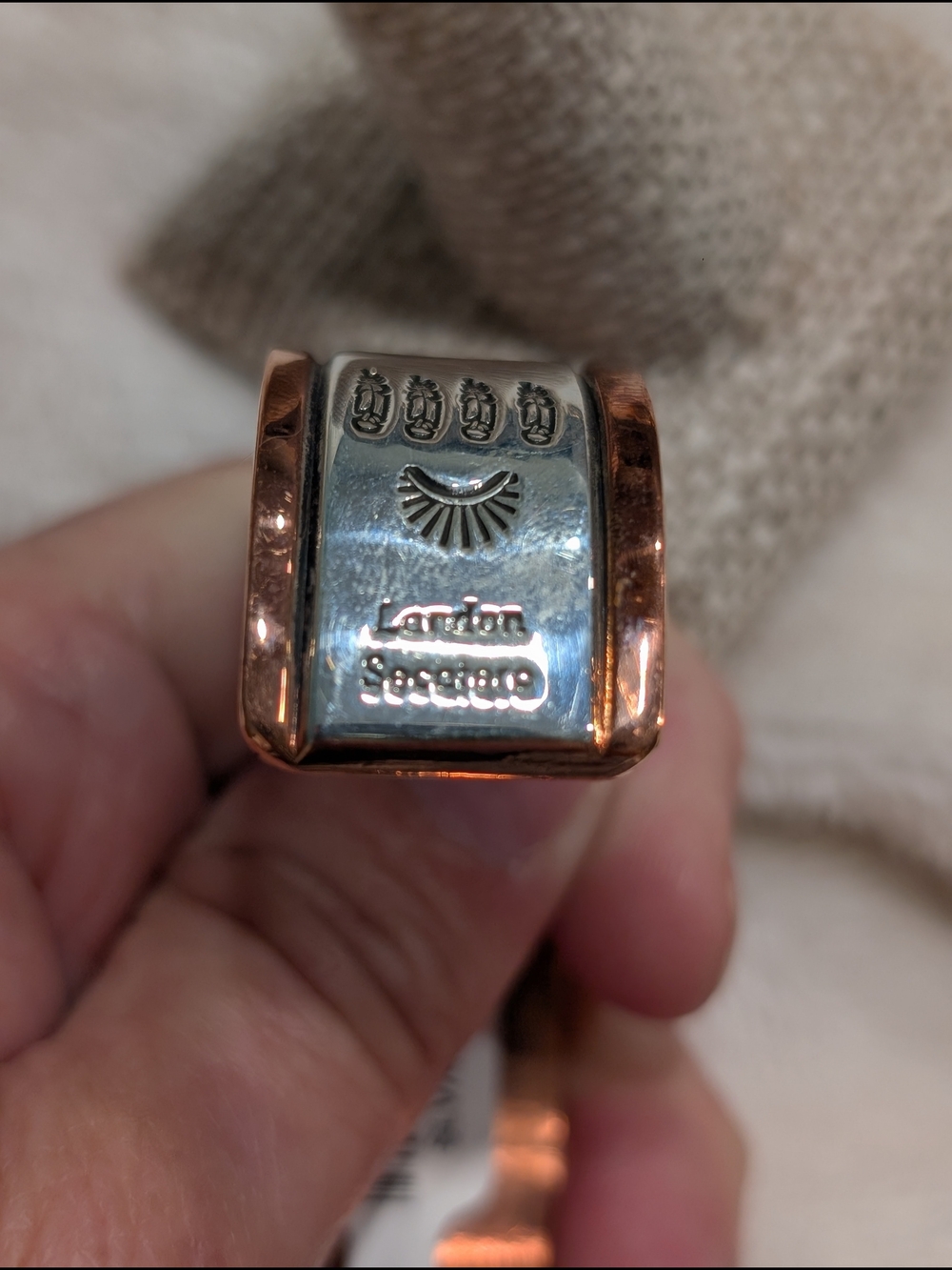 Stampd Two-Tone Silver and Rose Gold Cuff Bracelet